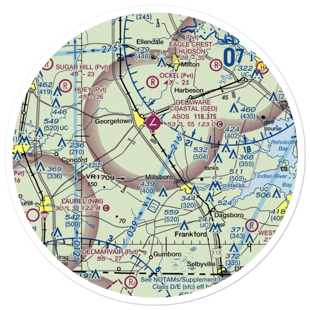 Josephs Airport (DE49) VFR Sectional Sticker (30 mile) 