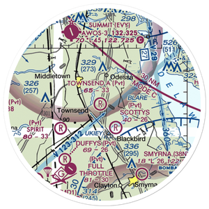 Townsend A Airport (DE34) VFR Sectional Sticker (20 mile)