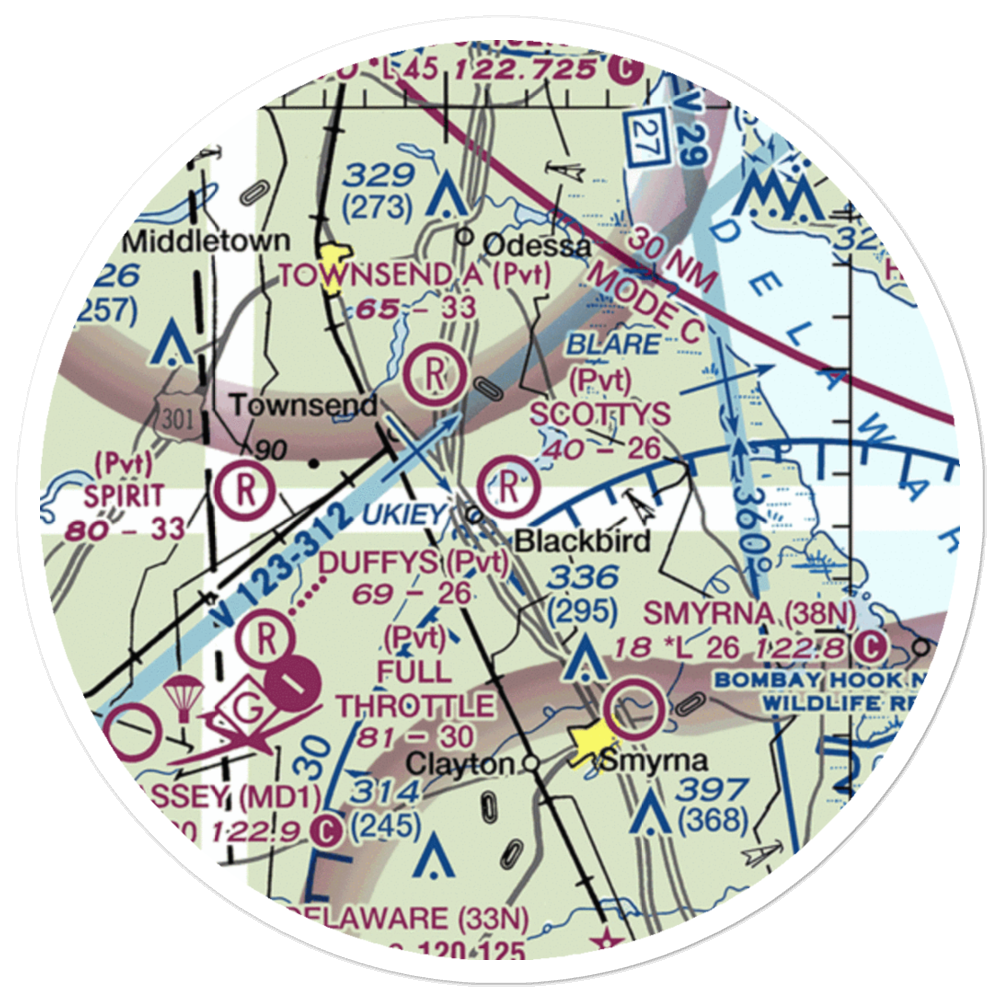 Scotty's Place Airport (DE29) VFR Sectional Sticker (20 mile) 