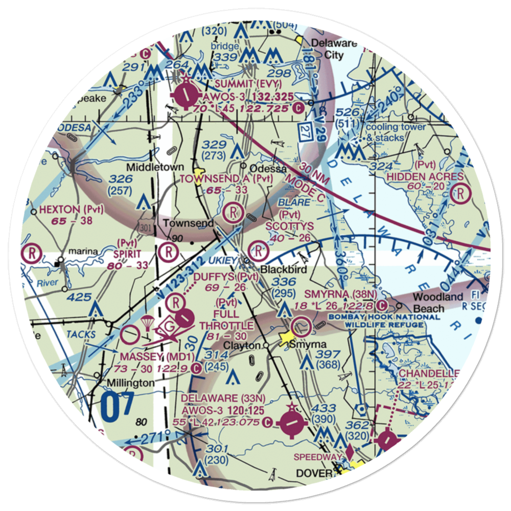 Scotty's Place Airport (DE29) VFR Sectional Sticker (30 mile) 