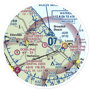 Eagle Crest-Hudson Airport (DE25) VFR Sectional Sticker (20 mile)