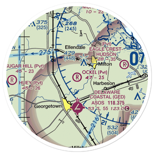Ockel Farms Airport (DE23) VFR Sectional Sticker (20 mile)