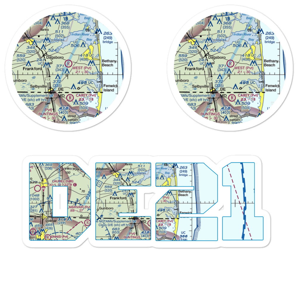 West Private Airport (DE21) VFR Sectional Sticker Pack 