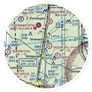 Sugar Hill Airport (DE17) VFR Sectional Sticker (20 mile)