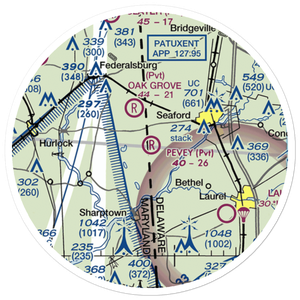 Pevey Airport (DE15) VFR Sectional Sticker (20 mile)