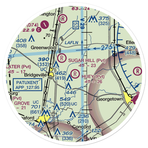 Huey Airport (DE14) VFR Sectional Sticker (20 mile)