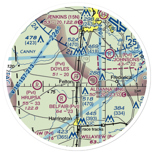 Doyle's Airport (DE00) VFR Sectional Sticker (20 mile)