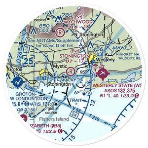 Stonington Airpark (CT80) VFR Sectional Sticker (20 mile)