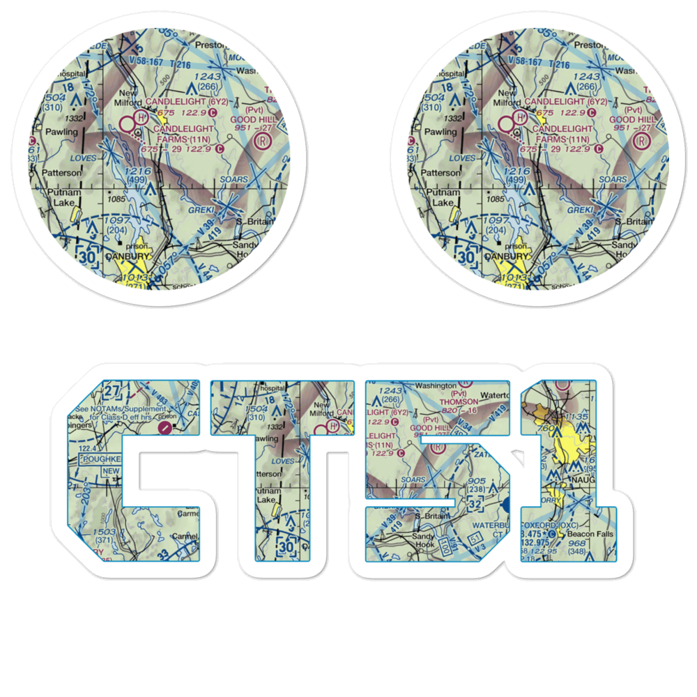 Docktors Field (CT51) VFR Sectional Sticker Pack 