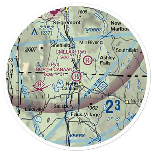 North Canaan Aviation Facilities Inc Airport (CT24) VFR Sectional Sticker (20 mile)