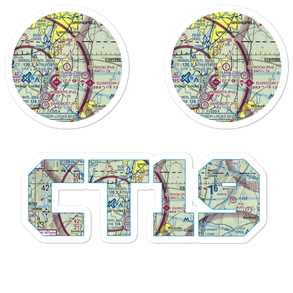 Laurie Field (CT19) VFR Sectional Sticker Pack 