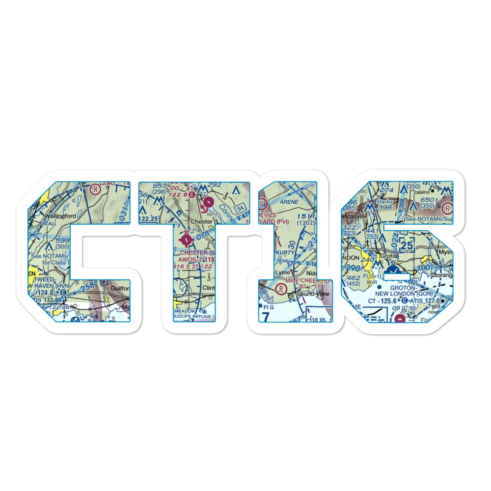 Fetske Seaplane Base (CT16) VFR Sectional Sticker 