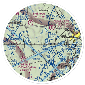 Gardner Lake Airport (CT08) VFR Sectional Sticker (20 mile)