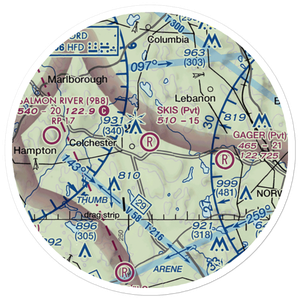 Skis Landing Area Airport (CT07) VFR Sectional Sticker (20 mile)