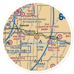 Comanche Springs Ranch Airport (CO97) VFR Sectional Sticker (20 mile)