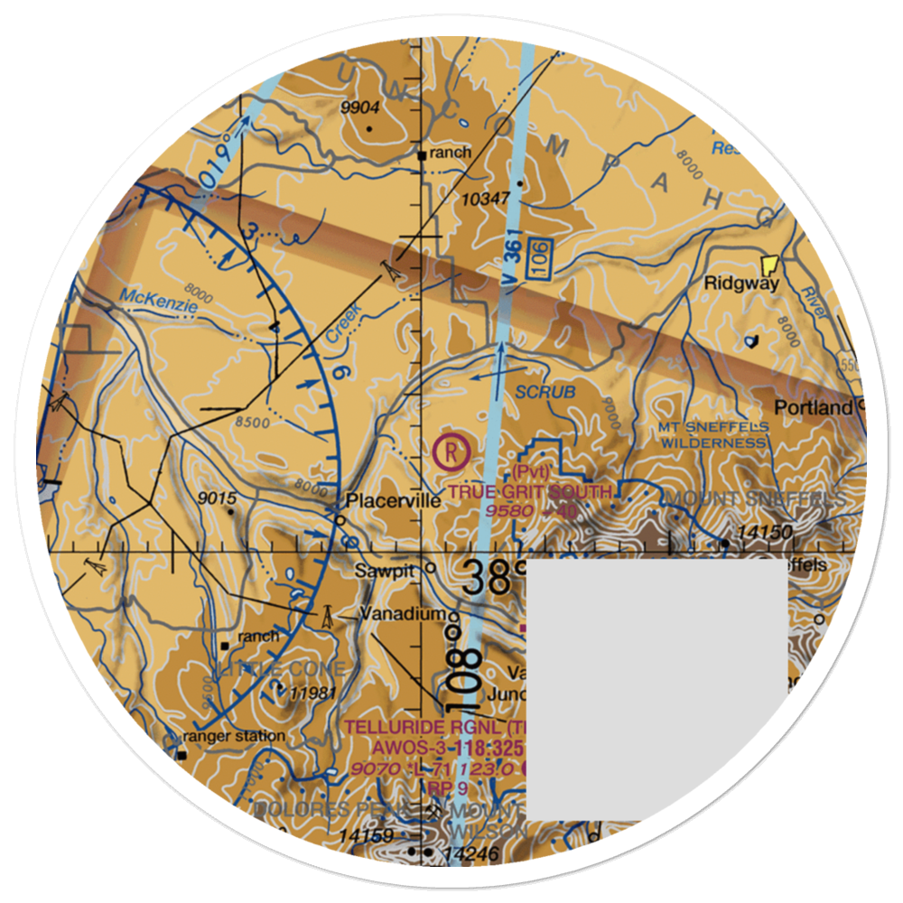 True Grit South Airport (CO95) VFR Sectional Sticker (30 mile) 