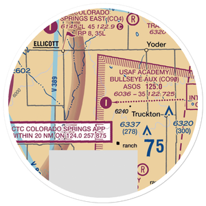 Usaf Academy Bullseye Aux Airstrip (CO90) VFR Sectional Sticker (20 mile)