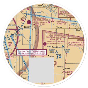 Usaf Academy Bullseye Aux Airstrip (CO90) VFR Sectional Sticker (30 mile)