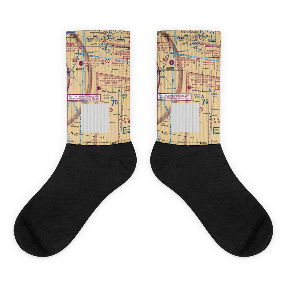 Usaf Academy Bullseye Aux Airstrip (CO90) VFR Sectional Socks 