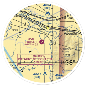 Fowler Airport (CO80) VFR Sectional Sticker (20 mile)
