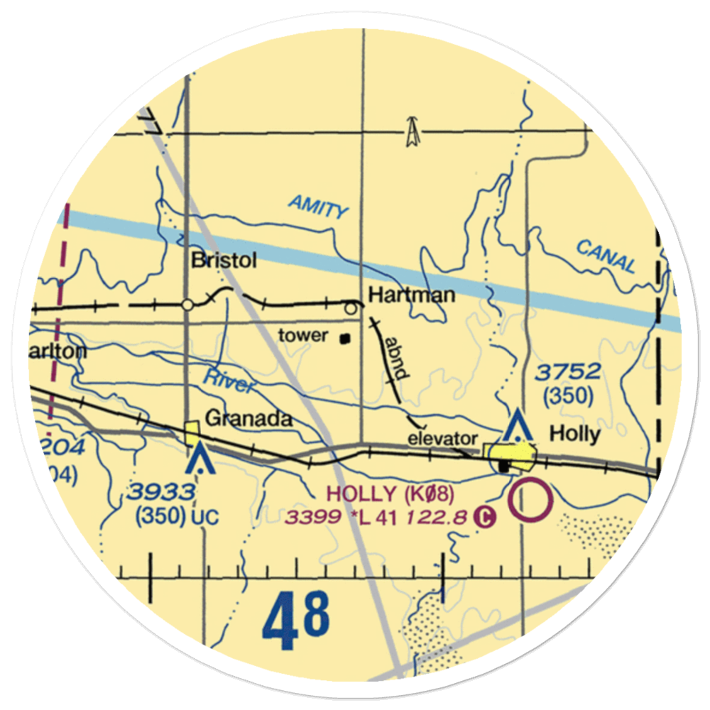 Air-Sprayers Nr 2 Airport (CO73) VFR Sectional Sticker (20 mile) 