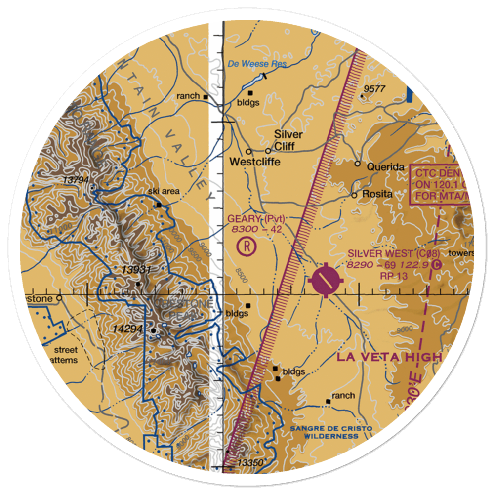 Geary Ranch Airport (CO65) VFR Sectional Sticker (30 mile) 
