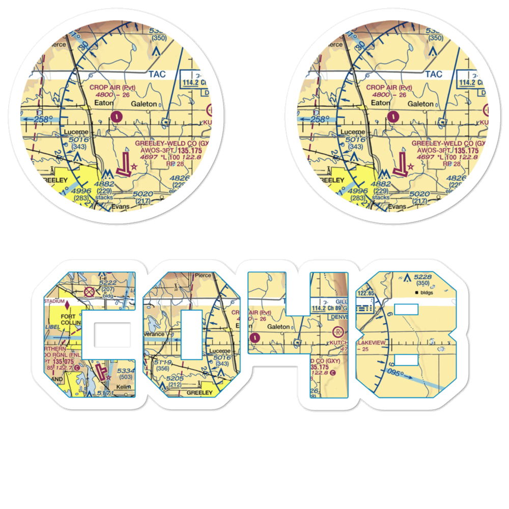 Crop Air Inc Airport (CO48) VFR Sectional Sticker Pack 