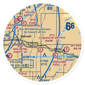 Comanche Airfield Llc Airport (CO38) VFR Sectional Sticker (20 mile)