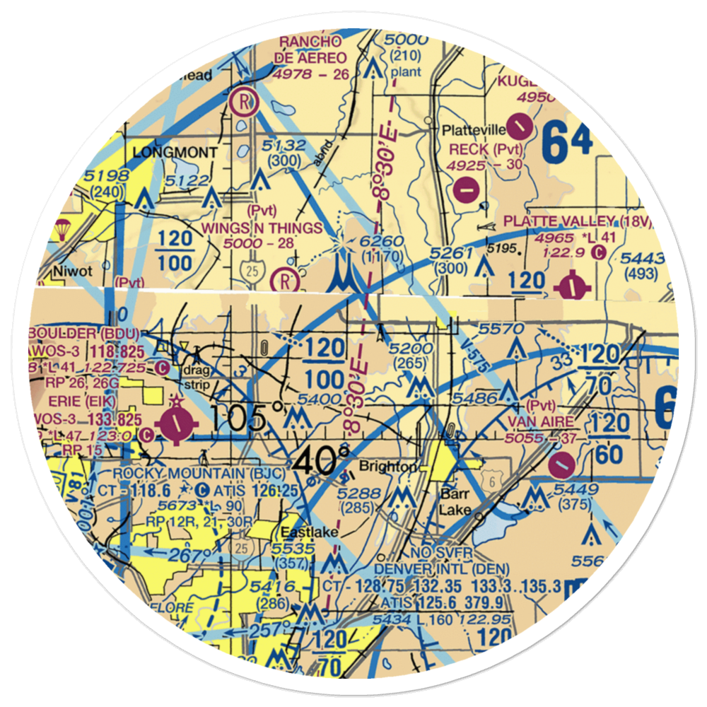 Suckla Farms Balloonport (CO28) VFR Sectional Sticker (30 mile) 