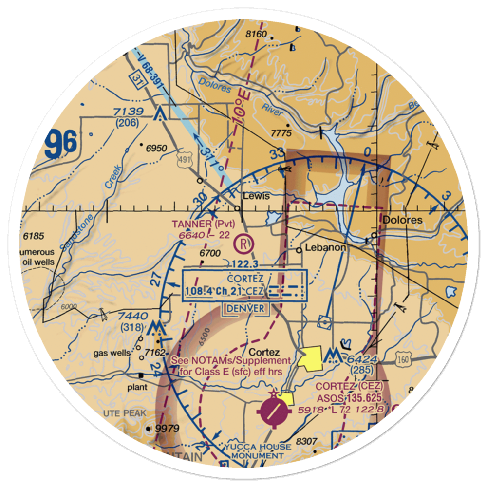 Tanner Field (CO27) VFR Sectional Sticker (30 mile) 