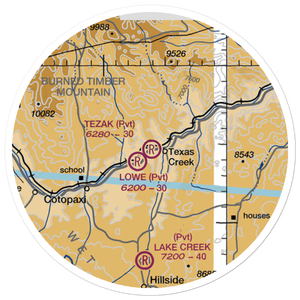 Tezak Airport (CO19) VFR Sectional Sticker (20 mile)