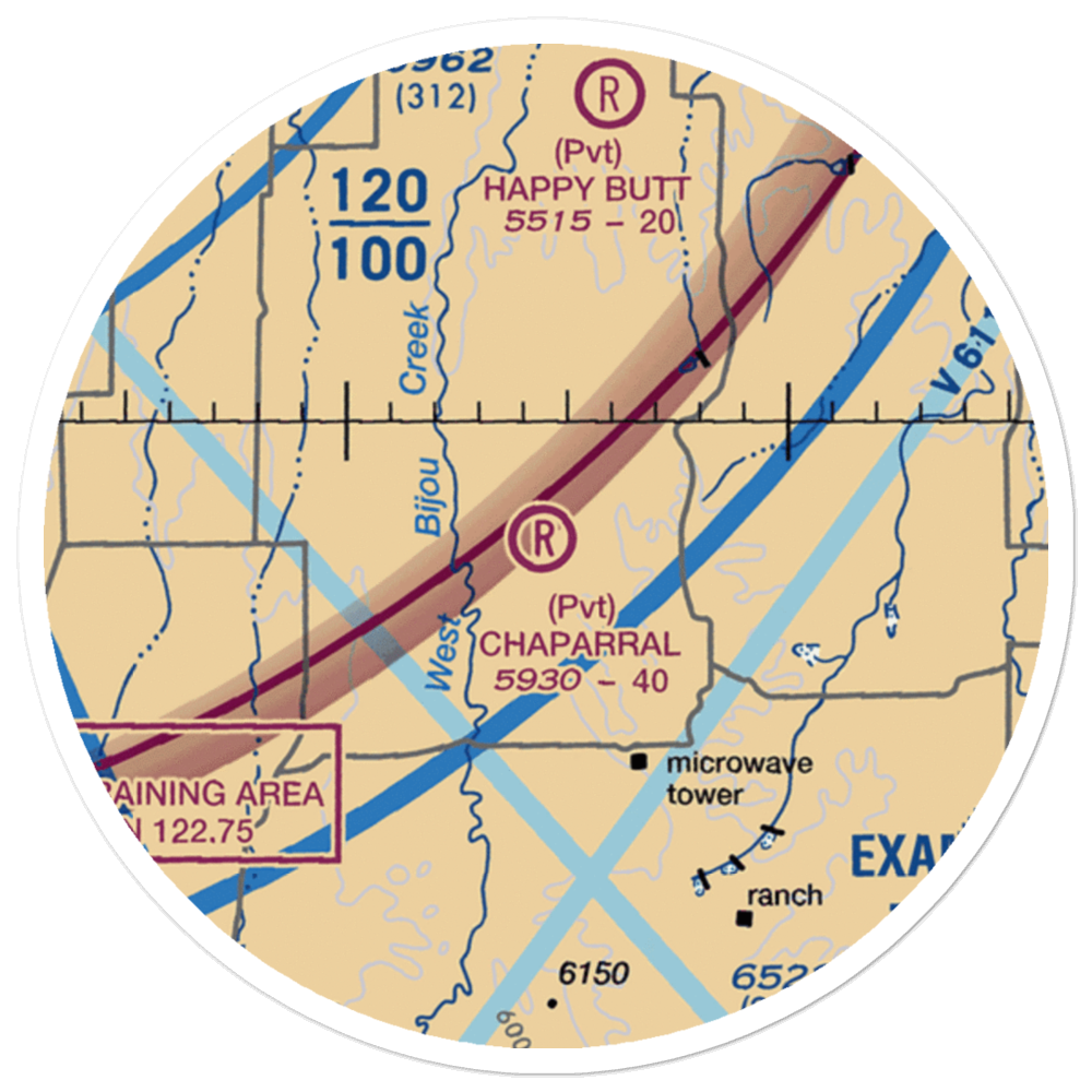 Chaparral Airport (CO18) VFR Sectional Sticker (20 mile) 
