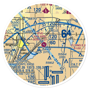 Brighton Van-Aire Estates Airport (CO12) VFR Sectional Sticker (20 mile)