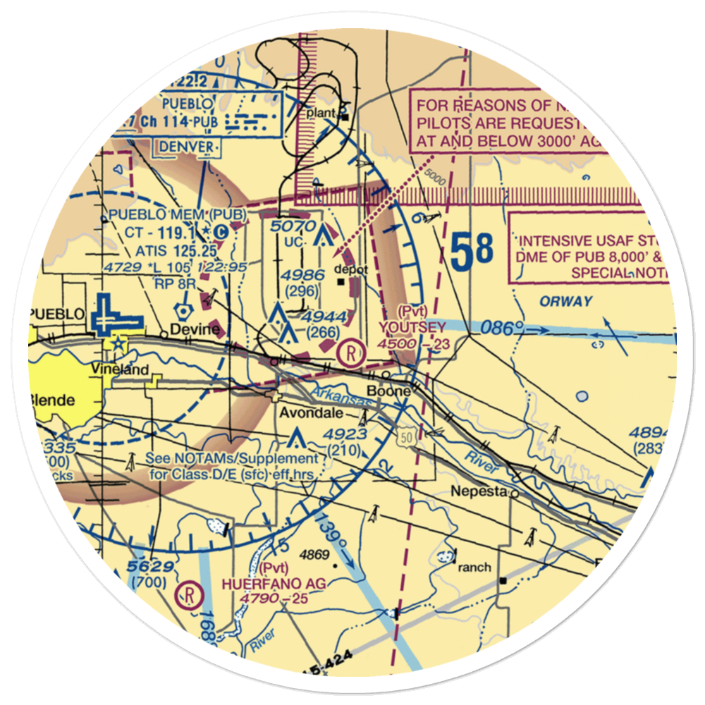 Youtsey Airport (CO09) VFR Sectional Sticker (30 mile) 