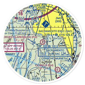 Borges - Clarksburg Airport (CN13) VFR Sectional Sticker (20 mile)