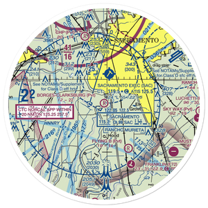 Borges - Clarksburg Airport (CN13) VFR Sectional Sticker (30 mile)