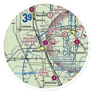 Williams Gliderport (CN12) VFR Sectional Sticker (20 mile)