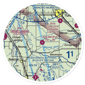 Ahlem Farms Airport (CL84) VFR Sectional Sticker (20 mile)