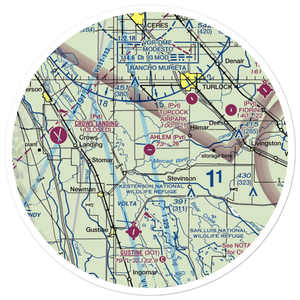 Ahlem Farms Airport (CL84) VFR Sectional Sticker (30 mile)