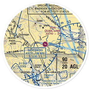 Quail Lake Sky Park Airport (CL46) VFR Sectional Sticker (20 mile)