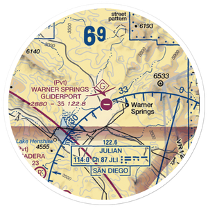 Warner Springs Gliderport Airport (CL35) VFR Sectional Sticker (20 mile)