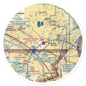 Warner Springs Gliderport Airport (CL35) VFR Sectional Sticker (30 mile)