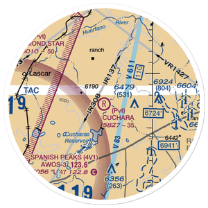 Cuchara Ranch Airport (CD48) VFR Sectional Sticker (20 mile)