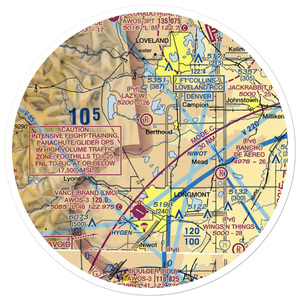 Pond's Field (CD39) VFR Sectional Sticker (30 mile)