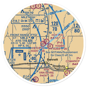 J & S Airport (CD14) VFR Sectional Sticker (20 mile)