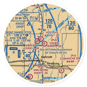 Yoder Airstrip (CD09) VFR Sectional Sticker (20 mile)