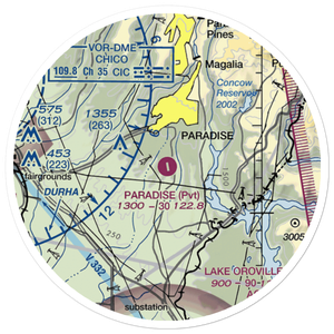 Paradise Skypark Airport (CA92) VFR Sectional Sticker (20 mile)