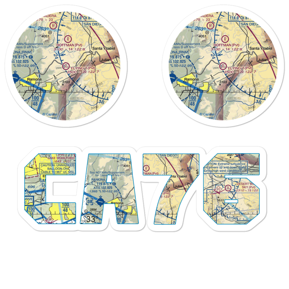 Flying T Ranch Airport (CA76) VFR Sectional Sticker Pack 