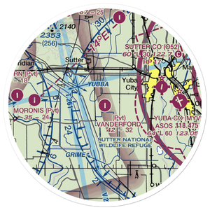Vanderford Ranch Company Airport (CA73) VFR Sectional Sticker (20 mile)