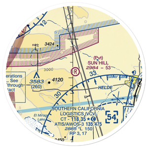Sun Hill Ranch Airport (CA70) VFR Sectional Sticker (20 mile)